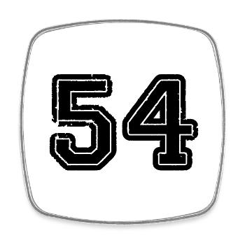 54 - Square fridge magnet - white - Front