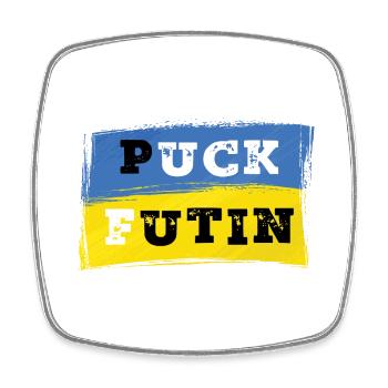 Puck Futin - Ukraine - Viereckiger Kühlschrankmagnet - Weiß - Vorne