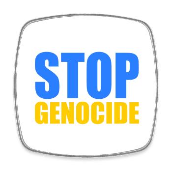 Stop genocide - Square fridge magnet - white - Front