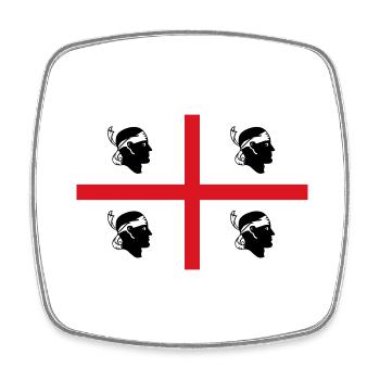 Flagge Sardinien - Viereckiger Kühlschrankmagnet - Weiß - Vorne