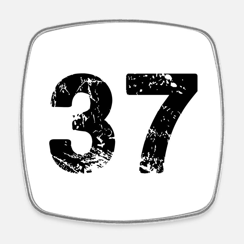 37 - Square fridge magnet - white