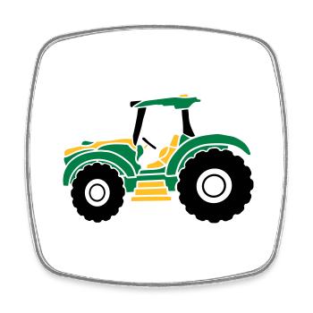Farmer tractor driving - Square fridge magnet - white - Front