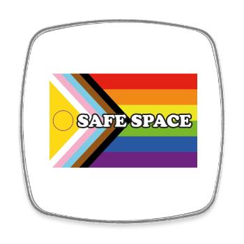 Inclusive Pride Progress Flag SICHERER RAUM - Viereckiger Kühlschrankmagnet - Weiß - Vorne