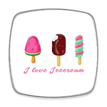 icecream,ice cream,i love icecream,ice cream in style,water ice - Square fridge magnet - white - Front
