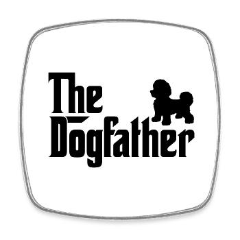 Bichon Frise Dogfather Hund Liebhaber Pate Stil - Viereckiger Kühlschrankmagnet - Weiß - Vorne