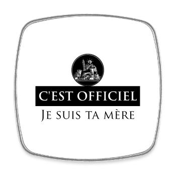 officielmere - Magnet carré - blanc - Devant