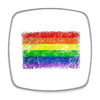 Rainbow Flag Vintage - Square fridge magnet - white - Front