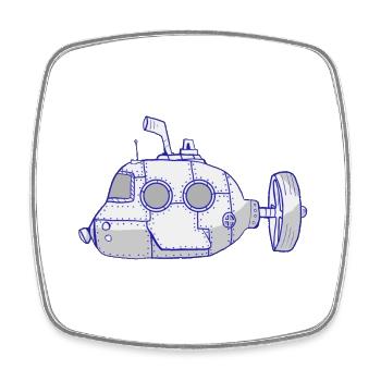 U-Boot! - Viereckiger Kühlschrankmagnet - Weiß - Vorne