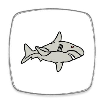 Poisson Requin Prédateur Eau Graffiti Océan - Magnet carré - blanc - Devant