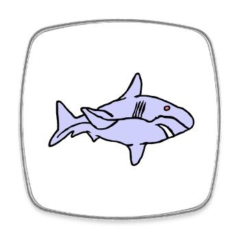 Poisson Requin Prédateur Eau Graffiti Océan - Magnet carré - blanc - Devant
