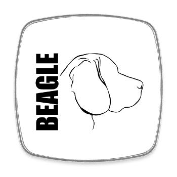 BEAGLE Profil Chiens Chien de chasse Wilsigns - Magnet carré - blanc - Devant