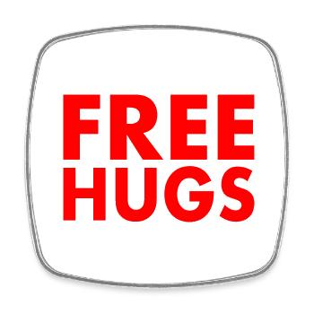 Free hugs - Square fridge magnet - white - Front