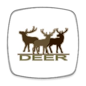 Deer - Square fridge magnet - white - Front