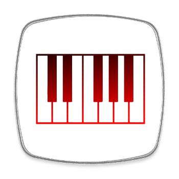 Instrument de musique - Piano - Magnet carré - blanc - Devant