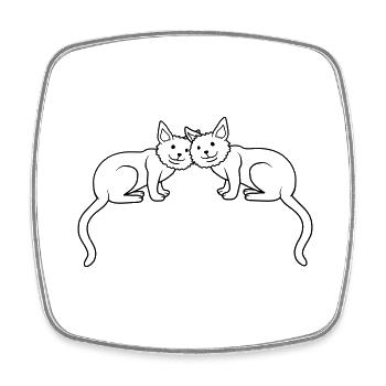 Cats Team 2 Amis - Magnet carré - blanc - Devant