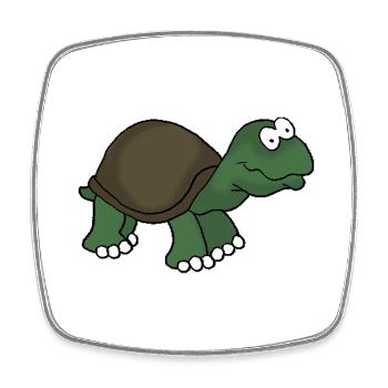 Turtle 1 - Square fridge magnet - white - Front