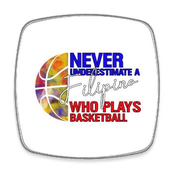 Philippinen Filipino Flagge Basketball I Geschenk - Viereckiger Kühlschrankmagnet - Weiß - Vorne