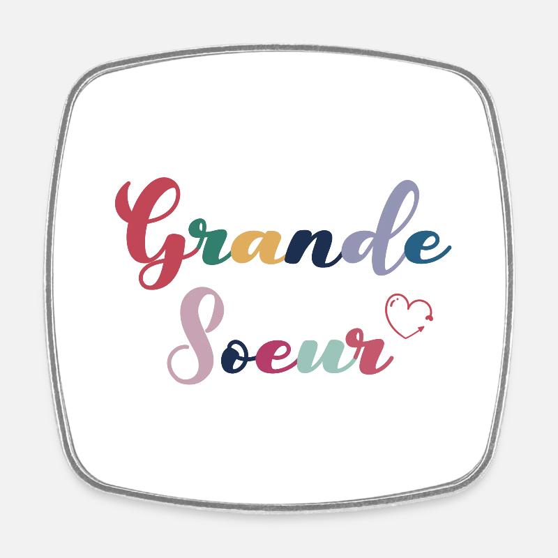 Grande sœur multicolore - Magnet carré - blanc
