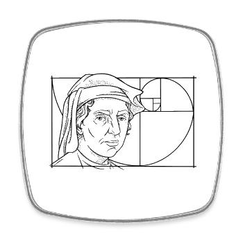 Leonardo Fibonacci Mathematician Math Series Follow - Square fridge magnet - white - Front