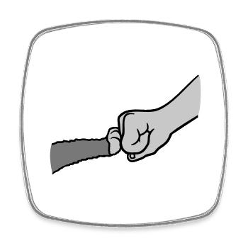 Cat Brofist Fist Pump - Square fridge magnet - white - Front