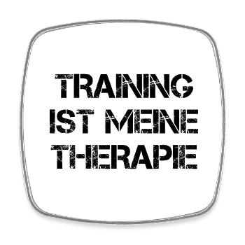 Training Ist Meine Therapie - Viereckiger Kühlschrankmagnet - Weiß - Vorne
