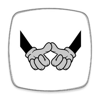 Thumbs touch welcome friends - Square fridge magnet - white - Front