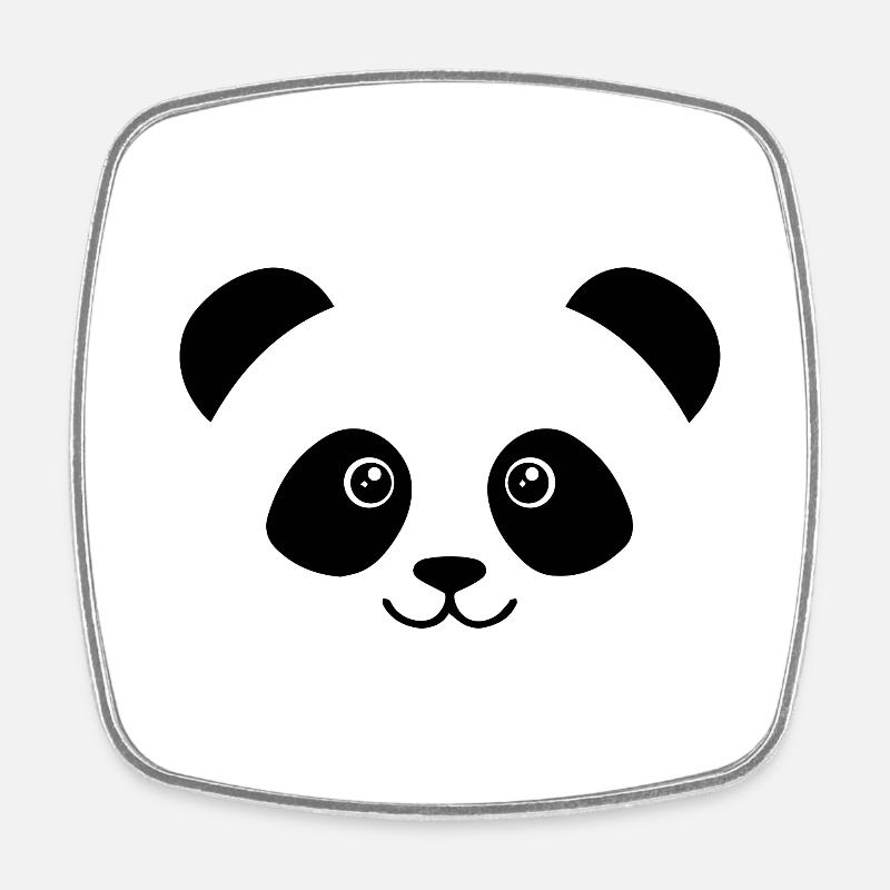 Panda - Magnet carré - blanc