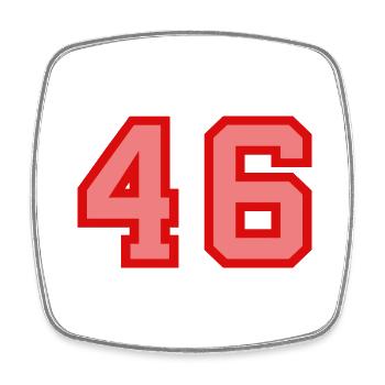 Coole Retro Retrostyle Jersey Nummer Rückennummer - Viereckiger Kühlschrankmagnet - Weiß - Vorne
