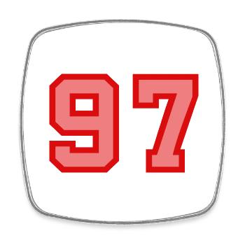 Cool Retro Retrostyle Numéro de maillot numéro de dos - Magnet carré - blanc - Devant