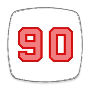 Cool Retro Retrostyle Numéro de maillot numéro de dos - Magnet carré - blanc - Devant