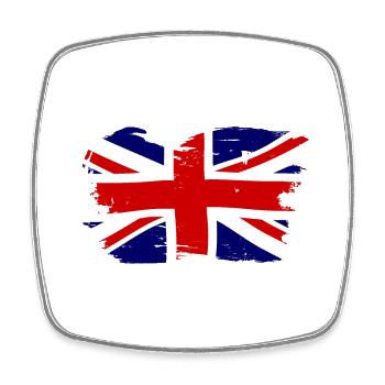 Union Jack British Flag With Grunge - Square fridge magnet - white - Front