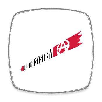 Anarchy Fuck the system - Square fridge magnet - white - Front