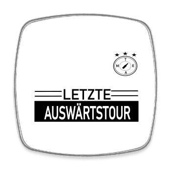 Letzte Auswärtstour Team - Viereckiger Kühlschrankmagnet - Weiß - Vorne
