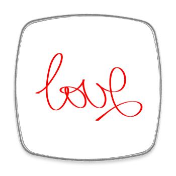 Love - Viereckiger Kühlschrankmagnet - Weiß - Vorne