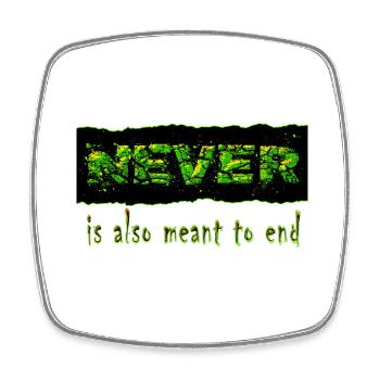 Never Green - Magnet carré - blanc - Devant