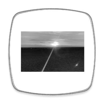 Beach Black and White - Square fridge magnet - white - Front
