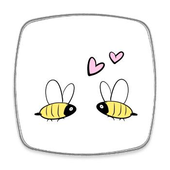 Bienen Liebe Ökosystem Tiere Biene Pärchen - Viereckiger Kühlschrankmagnet - Weiß - Vorne