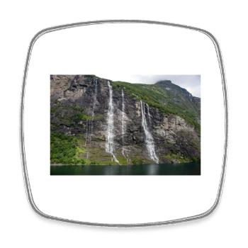 Seven Sisters Waterfall Norway Geiranger - Viereckiger Kühlschrankmagnet - Weiß - Vorne