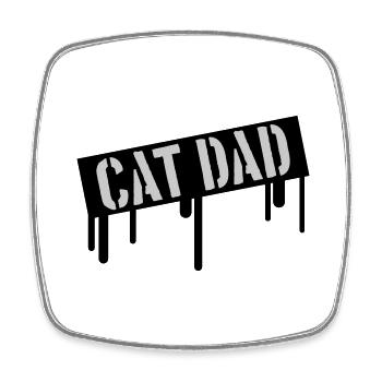 Stamp Cat Dad Logo - Magnet carré - blanc - Devant