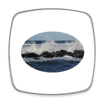 Tosende Wellen an der Ostseeküste - Viereckiger Kühlschrankmagnet - Weiß - Vorne