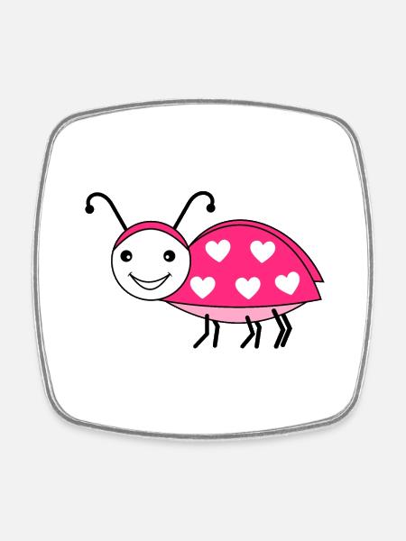 Maikäfer pink - Viereckiger Kühlschrankmagnet - Weiß