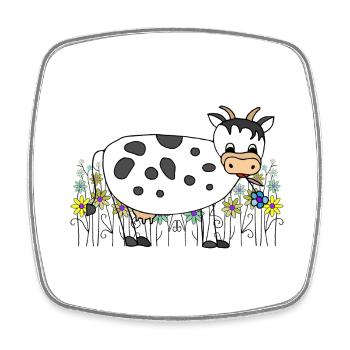 Cow - Square fridge magnet - white - Front