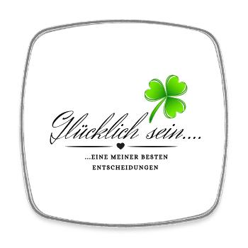 Glücklich sein - Viereckiger Kühlschrankmagnet - Weiß - Vorne