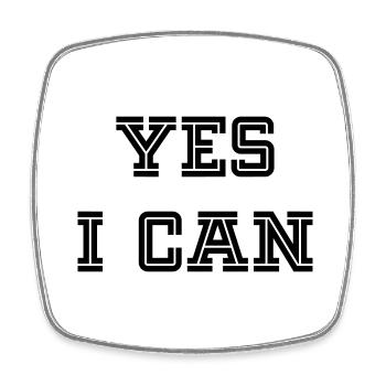 YES I CAN - Square fridge magnet - white - Front
