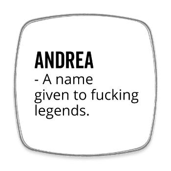 Andrea ein Name für verdammte Legenden - Viereckiger Kühlschrankmagnet - Weiß - Vorne