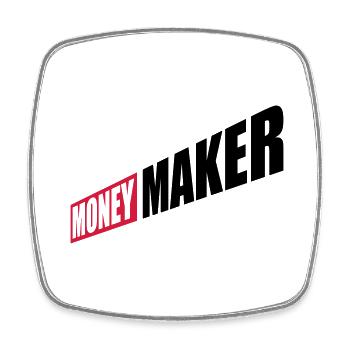 Unternehmer Money Maker Logo - Viereckiger Kühlschrankmagnet - Weiß - Vorne