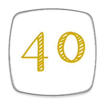 40 ANS. 40e ANNIVERSAIRE. ANNIVERSAIRE 40 ANS - Magnet carré - blanc - Devant