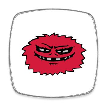 Haariges böses Monster Comic - Viereckiger Kühlschrankmagnet - Weiß - Vorne