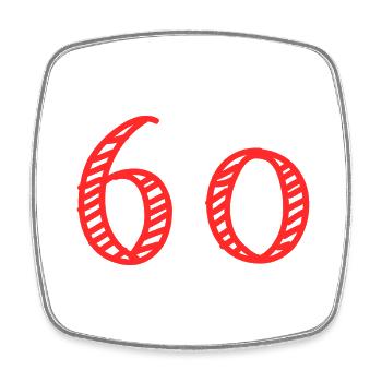 60 ANS. 60e ANNIVERSAIRE. ANNIVERSAIRE 60 ANS. 60 - Magnet carré - blanc - Devant