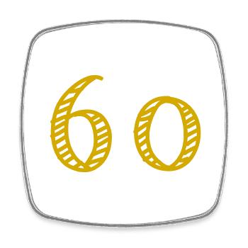 60 ANS. 60e ANNIVERSAIRE. ANNIVERSAIRE 60 ANS - Magnet carré - blanc - Devant